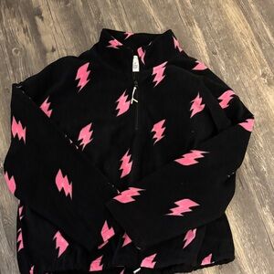 Women's Black and Pink Lightning Bolt Sweatshirt